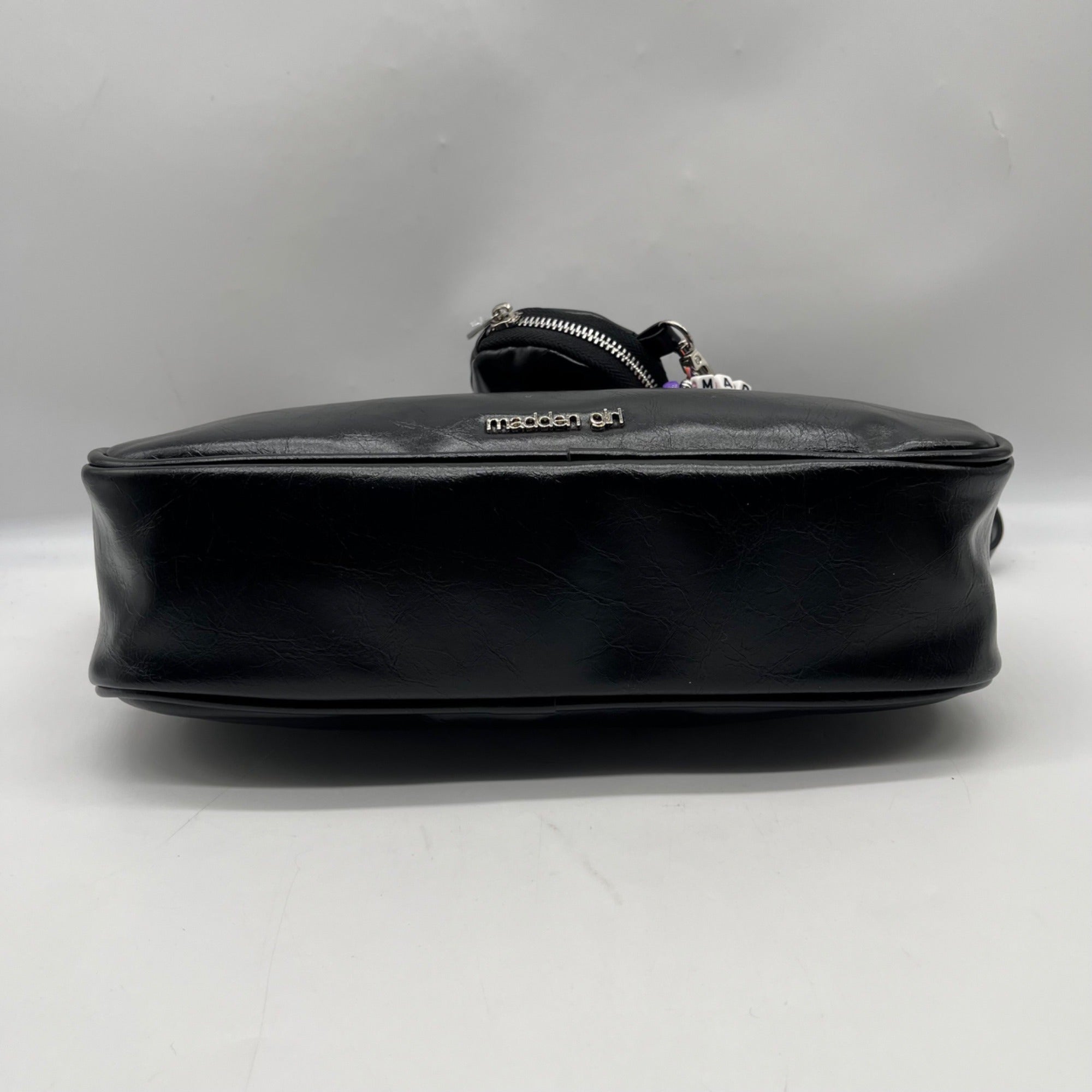 Madden Girl Black Faux Leather Shoulder Bag