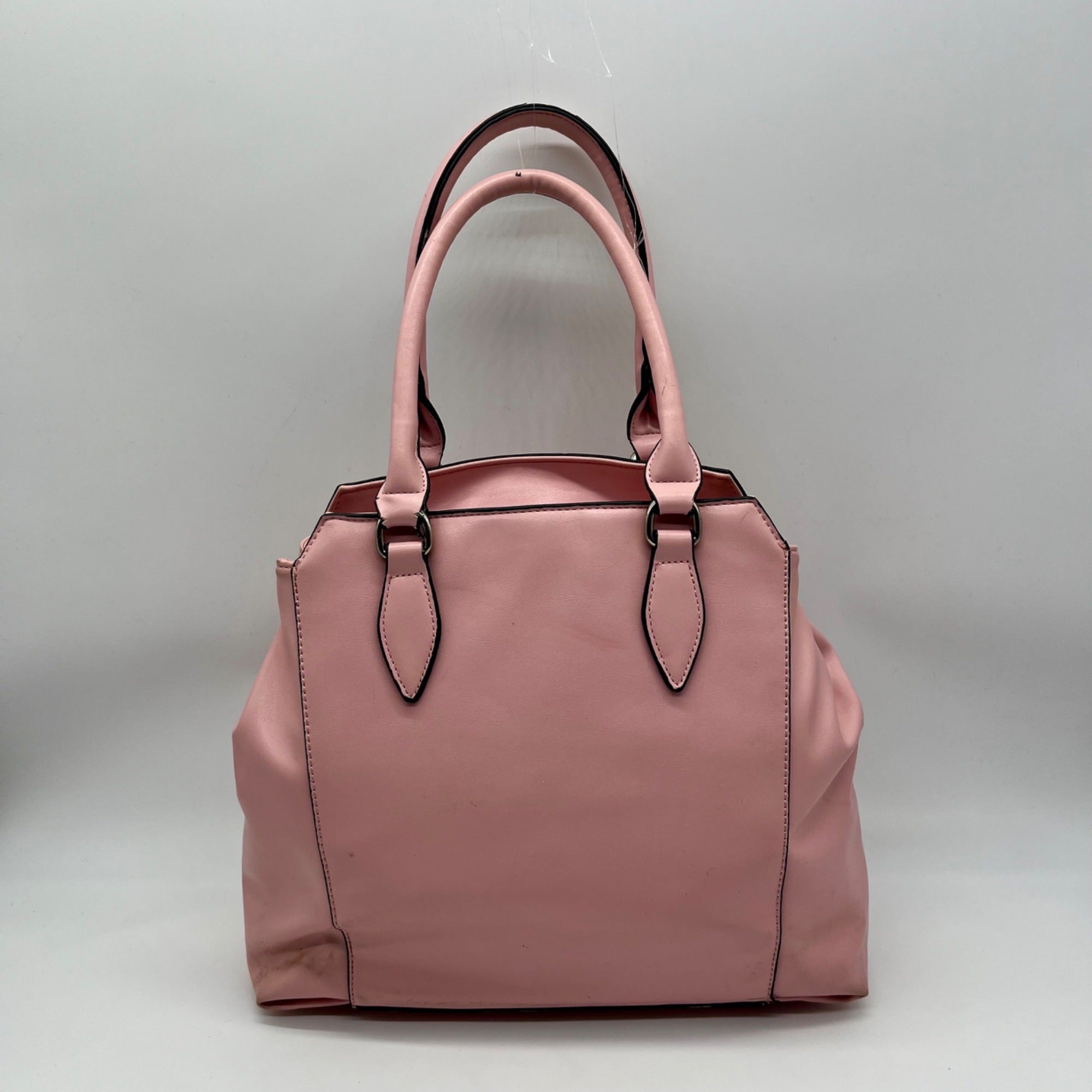 Kristine Pink Faux Leather Satchel Bag