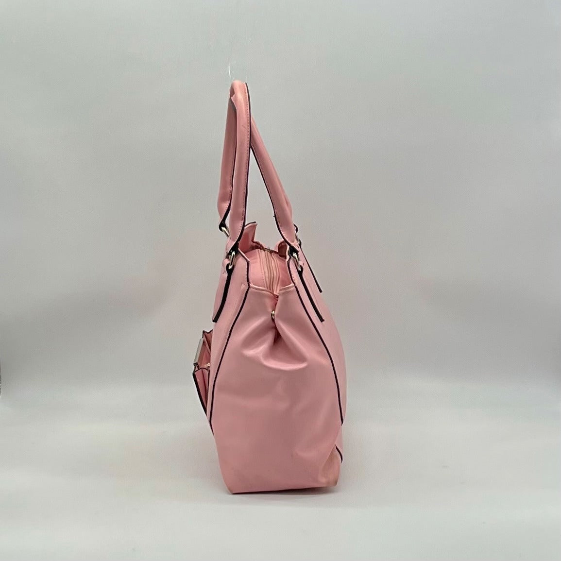 Kristine Pink Faux Leather Satchel Bag