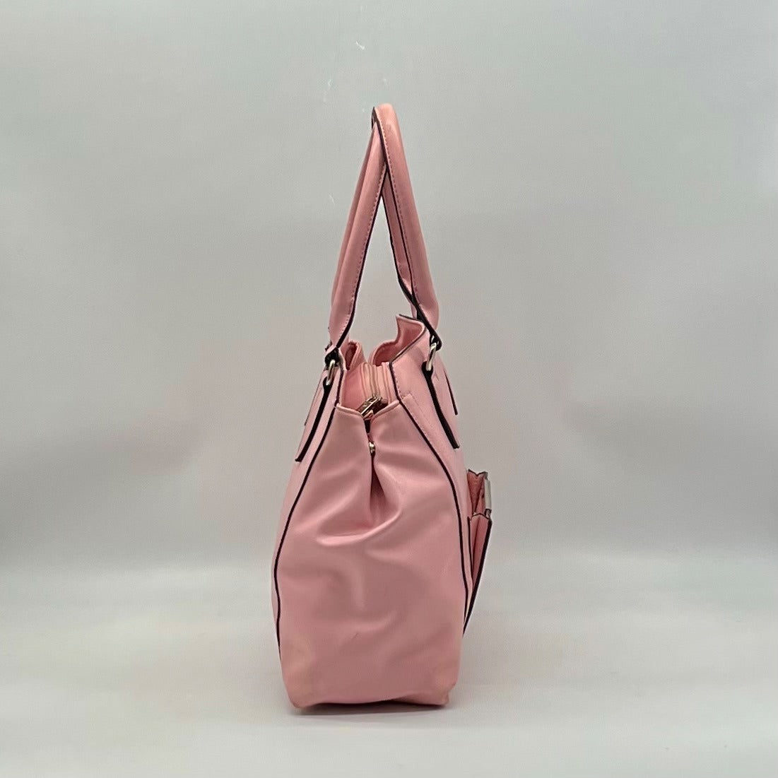 Kristine Pink Faux Leather Satchel Bag