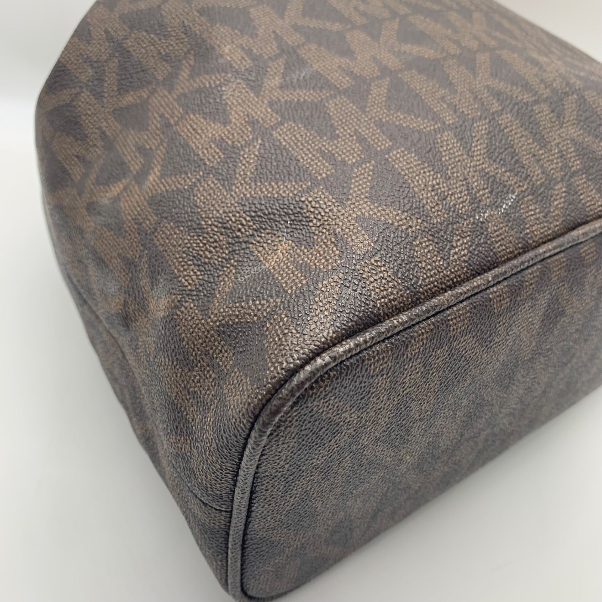 Michael Kors Dark Brown Signature Coated Canvas Jules Drawstring Shoulder Bag