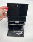 Gucci Black Patent Leather Tri-Fold Embossed Wallet