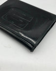 Gucci Black Patent Leather Tri-Fold Embossed Wallet