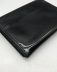 Gucci Black Patent Leather Tri-Fold Embossed Wallet