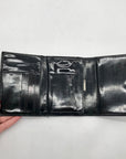 Gucci Black Patent Leather Tri-Fold Embossed Wallet