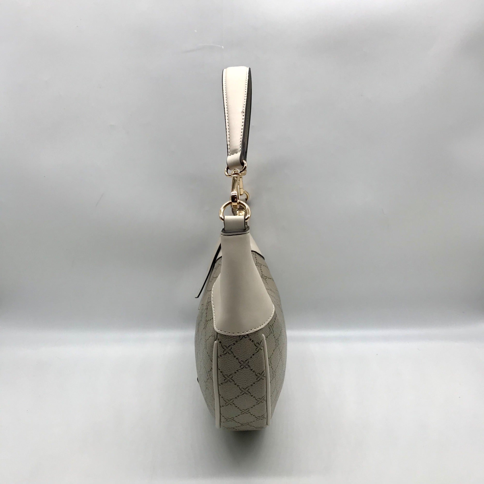 Nine West Beige Logo Milk Byron Hobo Bag