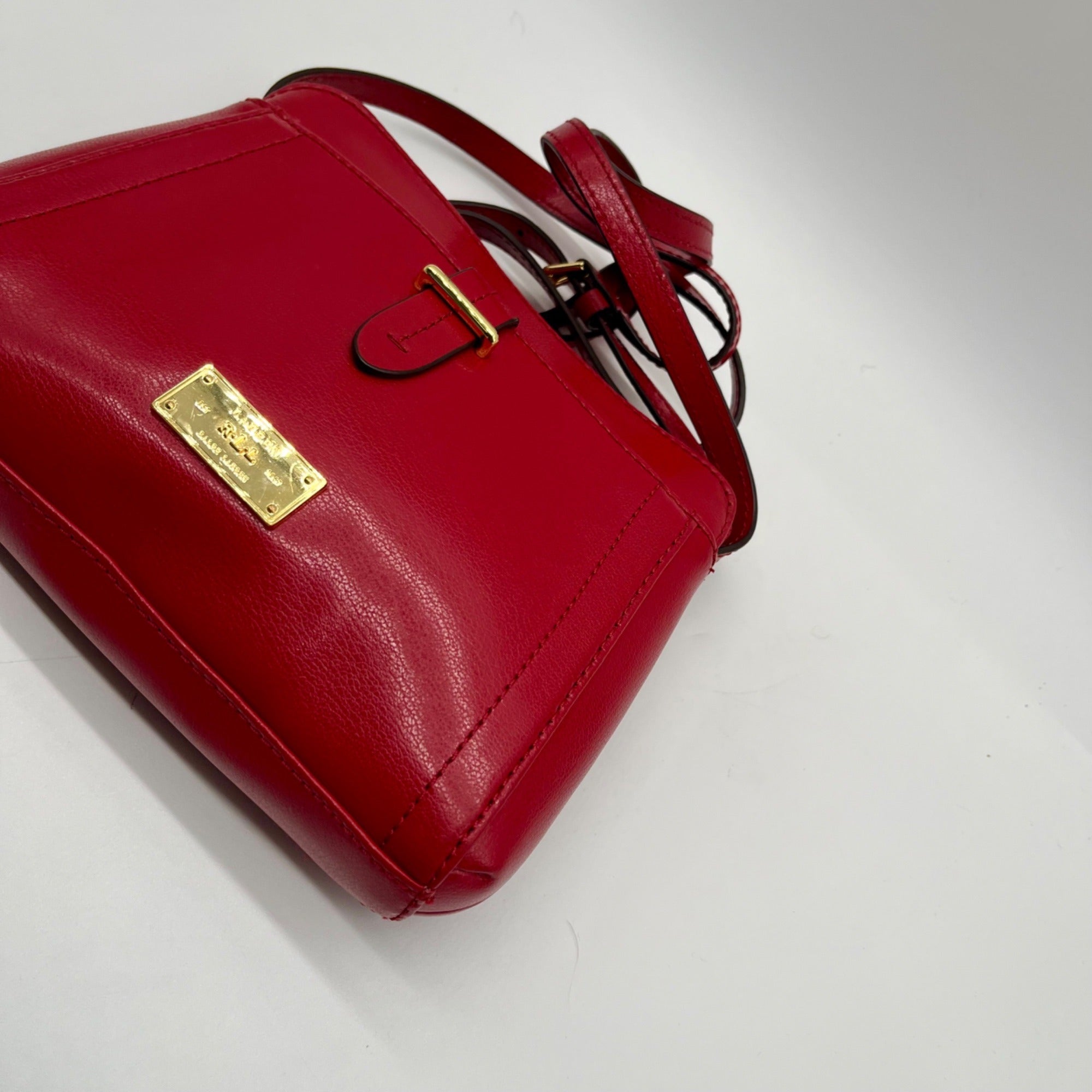 Ralph Lauren Red Leather Crossbody Bag