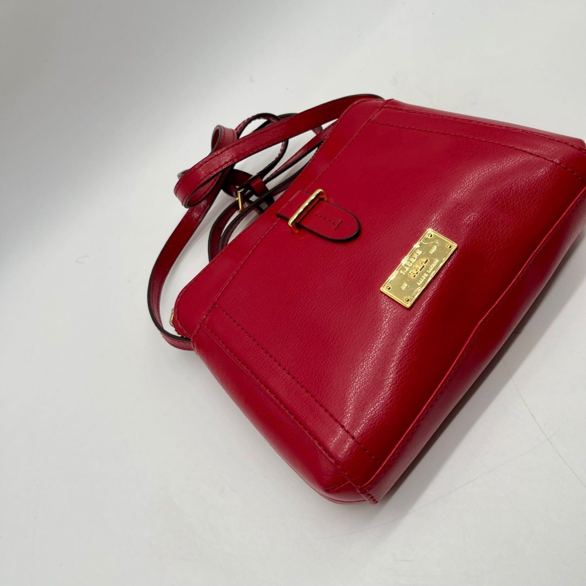 Ralph Lauren Red Leather Crossbody Bag