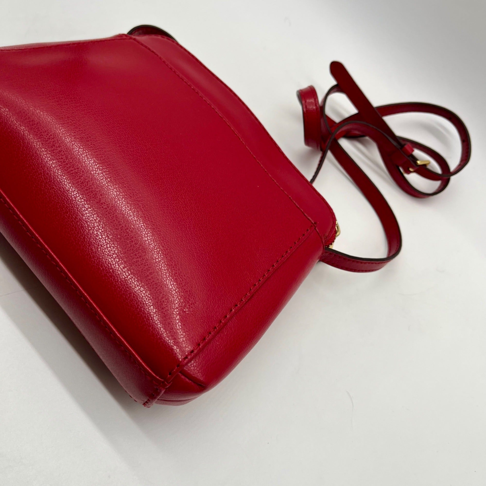 Ralph Lauren Red Leather Crossbody Bag