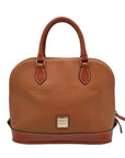 Dooney & Bourke Caramel Pebbled Grain Zip Zip Satchel Bag