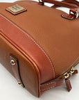 Dooney & Bourke Caramel Pebbled Grain Zip Zip Satchel Bag