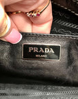 Prada Black Leather Glace Calf Twin Pocket Tote Bag
