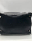 Prada Black Leather Glace Calf Twin Pocket Tote Bag