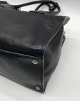 Prada Black Leather Glace Calf Twin Pocket Tote Bag