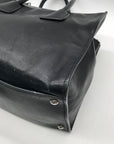 Prada Black Leather Glace Calf Twin Pocket Tote Bag