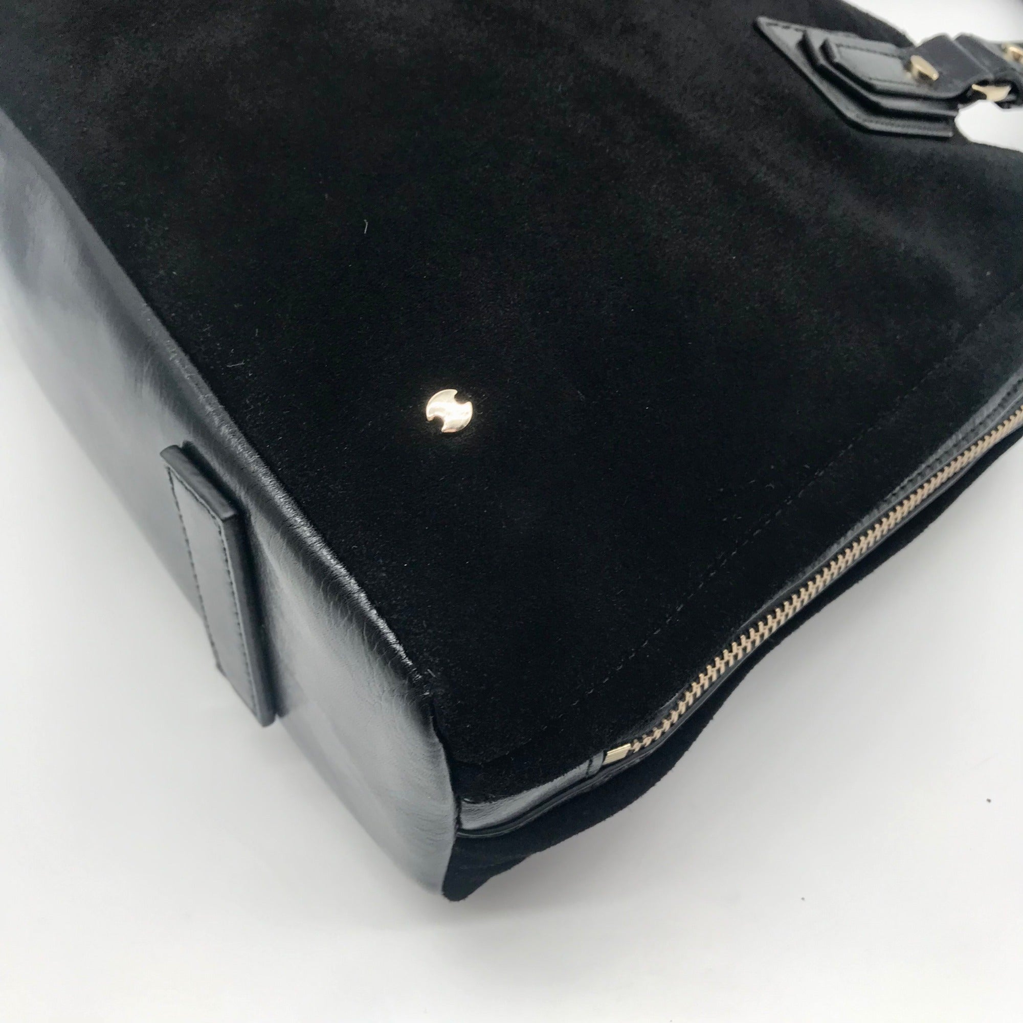 Halston Heritage Black Suede Convertible Satchel