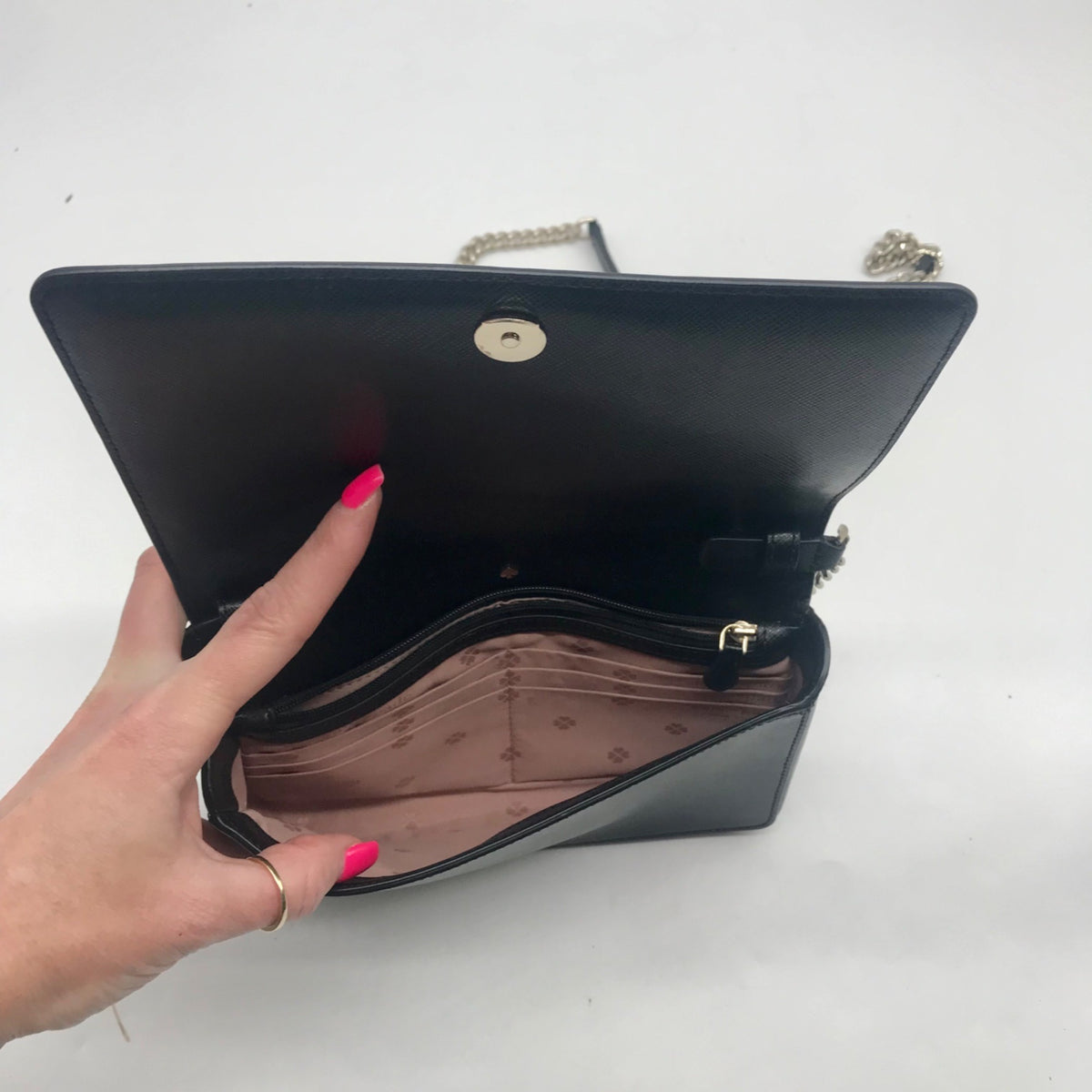 Kate Spade Black Flap-Style Crossbody Wallet