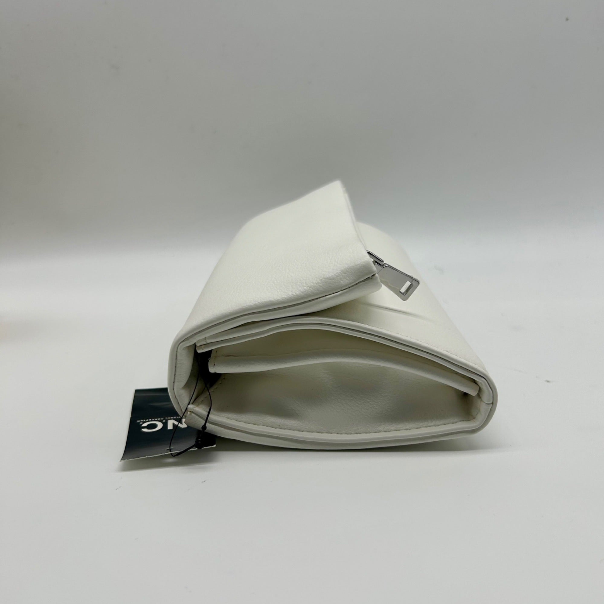 I.N.C. International Concepts White Faux Leather Averry Tunnel Small Crossbody