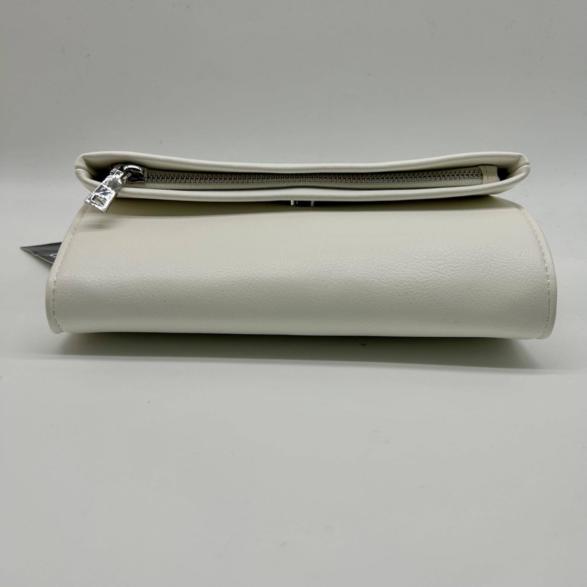 I.N.C. International Concepts White Faux Leather Averry Tunnel Small Crossbody