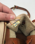 Dooney & Bourke AWL Bone & British Tan Pebbled Leather Buckle Crossbody Satchel