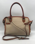 Dooney & Bourke AWL Bone & British Tan Pebbled Leather Buckle Crossbody Satchel