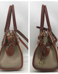 Dooney & Bourke AWL Bone & British Tan Pebbled Leather Buckle Crossbody Satchel