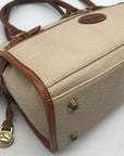 Dooney & Bourke AWL Bone & British Tan Pebbled Leather Buckle Crossbody Satchel