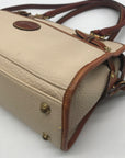 Dooney & Bourke AWL Bone & British Tan Pebbled Leather Buckle Crossbody Satchel