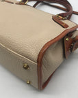 Dooney & Bourke AWL Bone & British Tan Pebbled Leather Buckle Crossbody Satchel