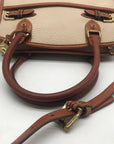 Dooney & Bourke AWL Bone & British Tan Pebbled Leather Buckle Crossbody Satchel