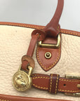 Dooney & Bourke AWL Bone & British Tan Pebbled Leather Buckle Crossbody Satchel