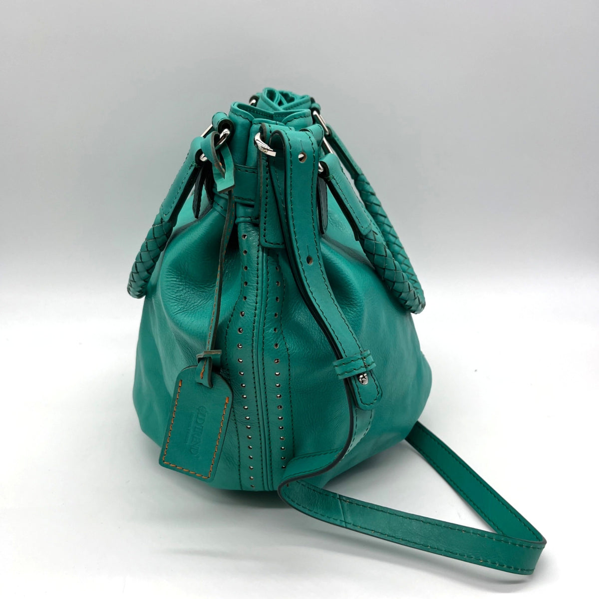 Old Trend Leather Teal Bucket Bag