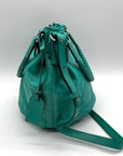 Old Trend Leather Teal Bucket Bag