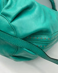 Old Trend Leather Teal Bucket Bag