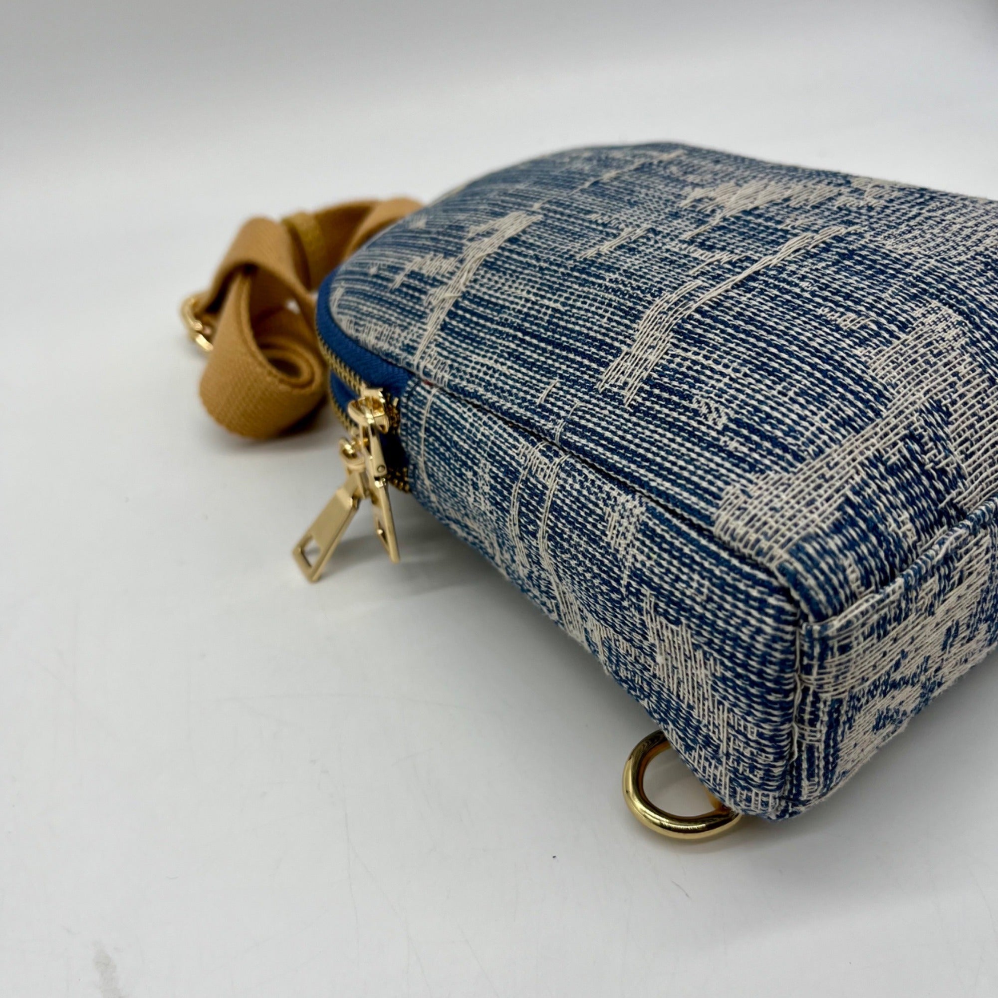 MMs Brands Handmade Blue Denim Fabric Backpack