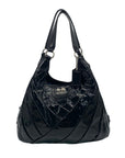 Coach Maggie Madison Black Diagonal Pleated Hobo