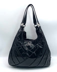 Coach Maggie Madison Black Diagonal Pleated Hobo