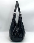 Coach Maggie Madison Black Diagonal Pleated Hobo