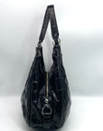 Coach Maggie Madison Black Diagonal Pleated Hobo