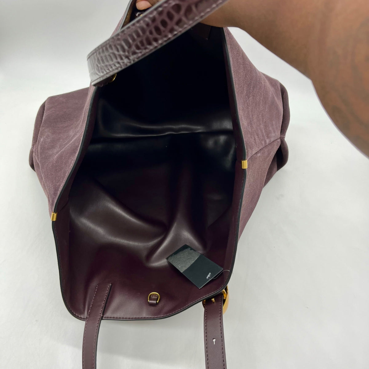 Donna Karan Georgette Suede Tote Bag