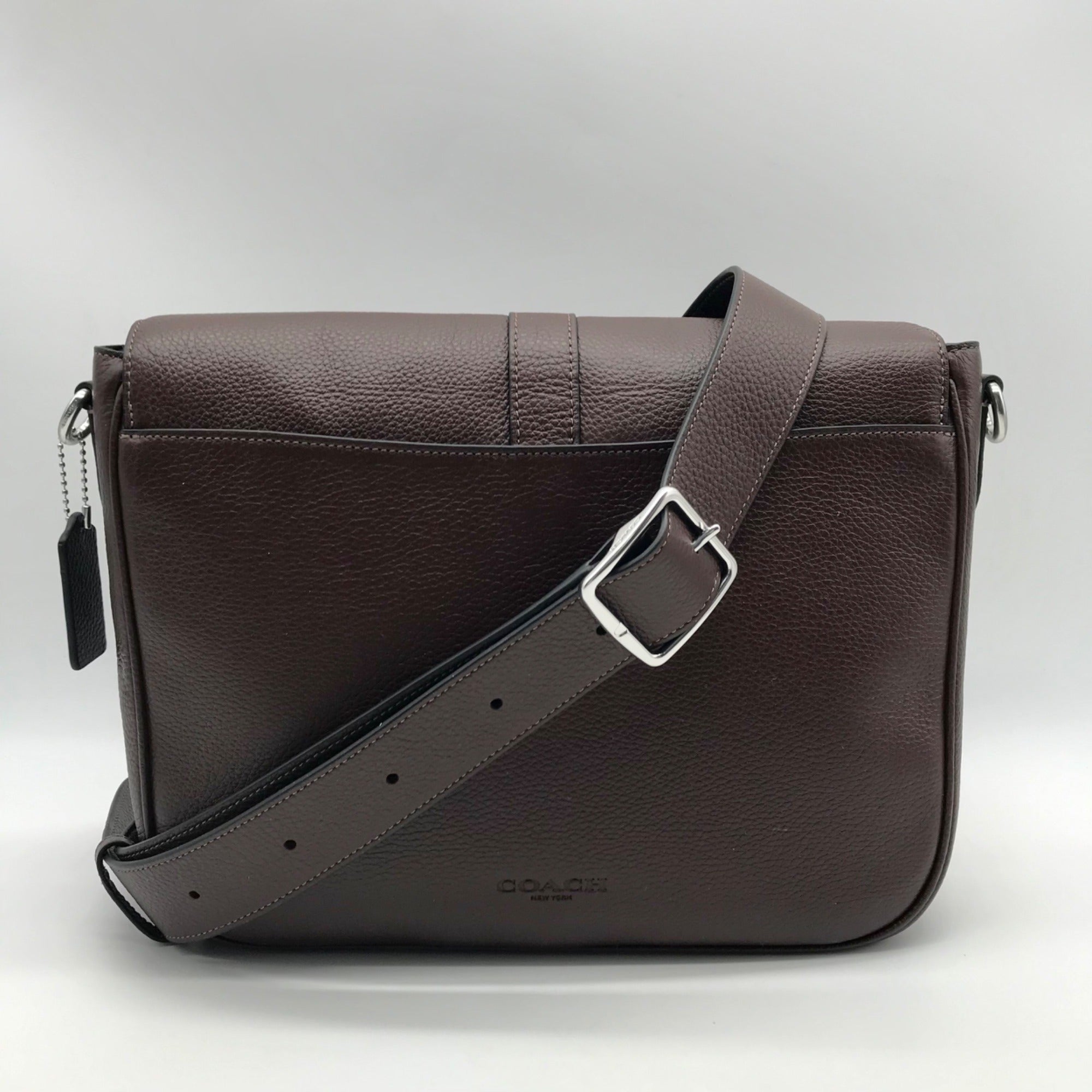 Coach Brown Pebbled Leather Warner Messenger Bag CW215