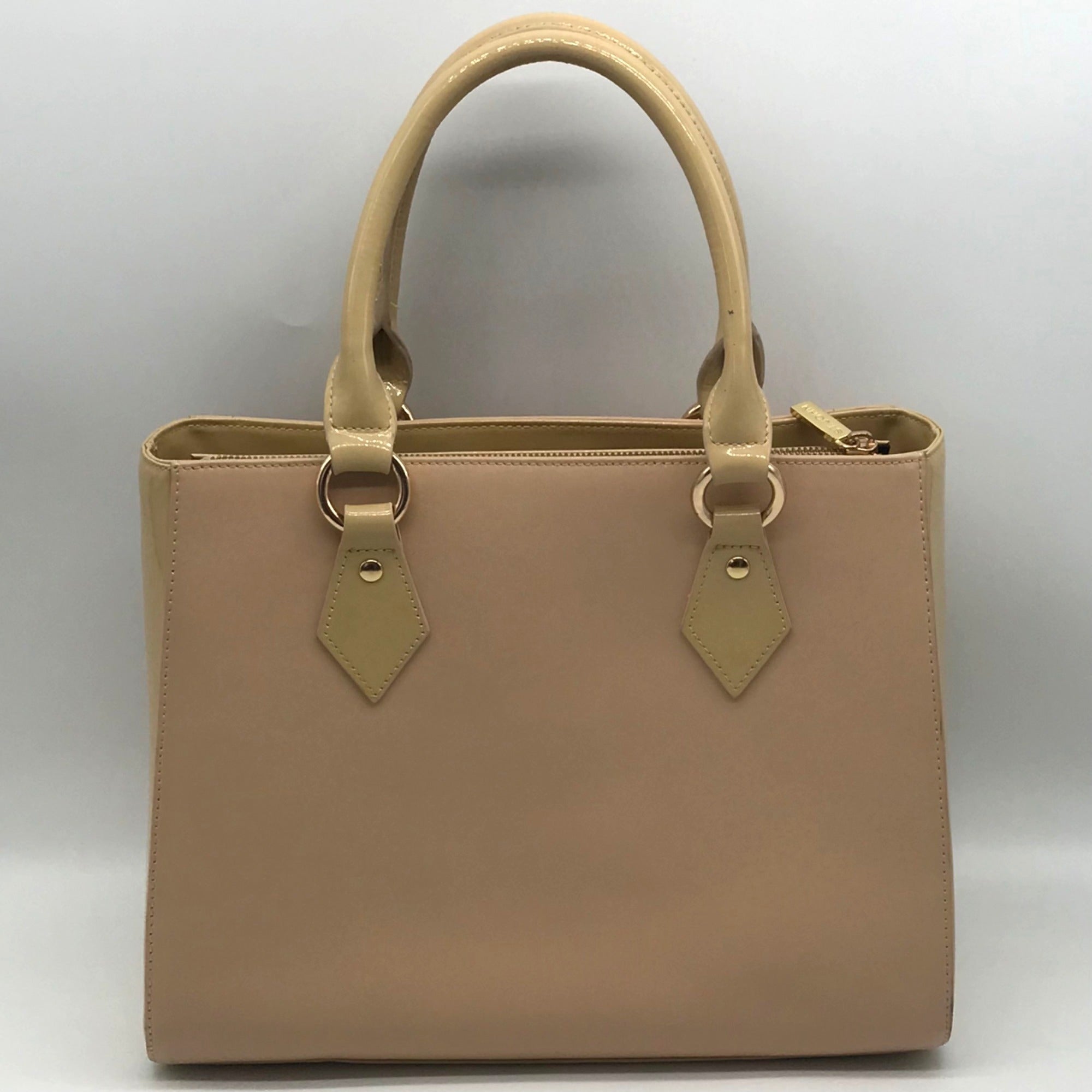 St. John Tan Colorblock Leather Satchel Bag