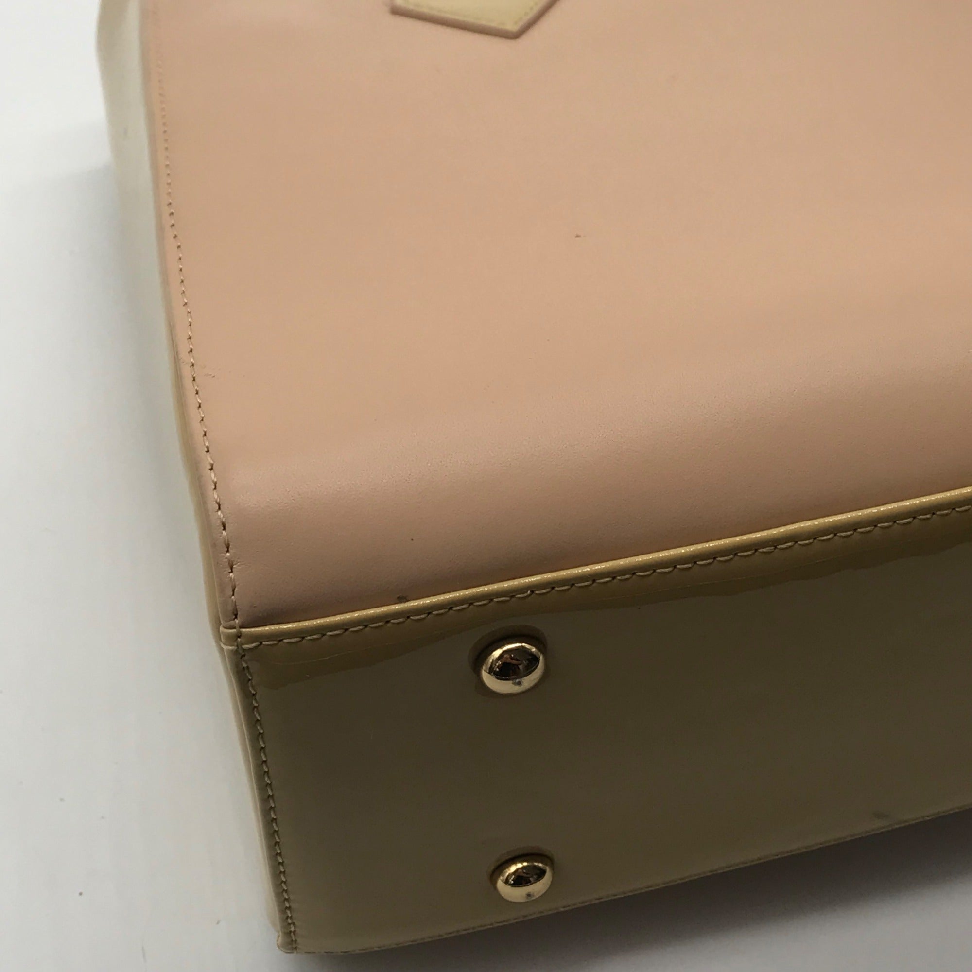 St. John Tan Colorblock Leather Satchel Bag
