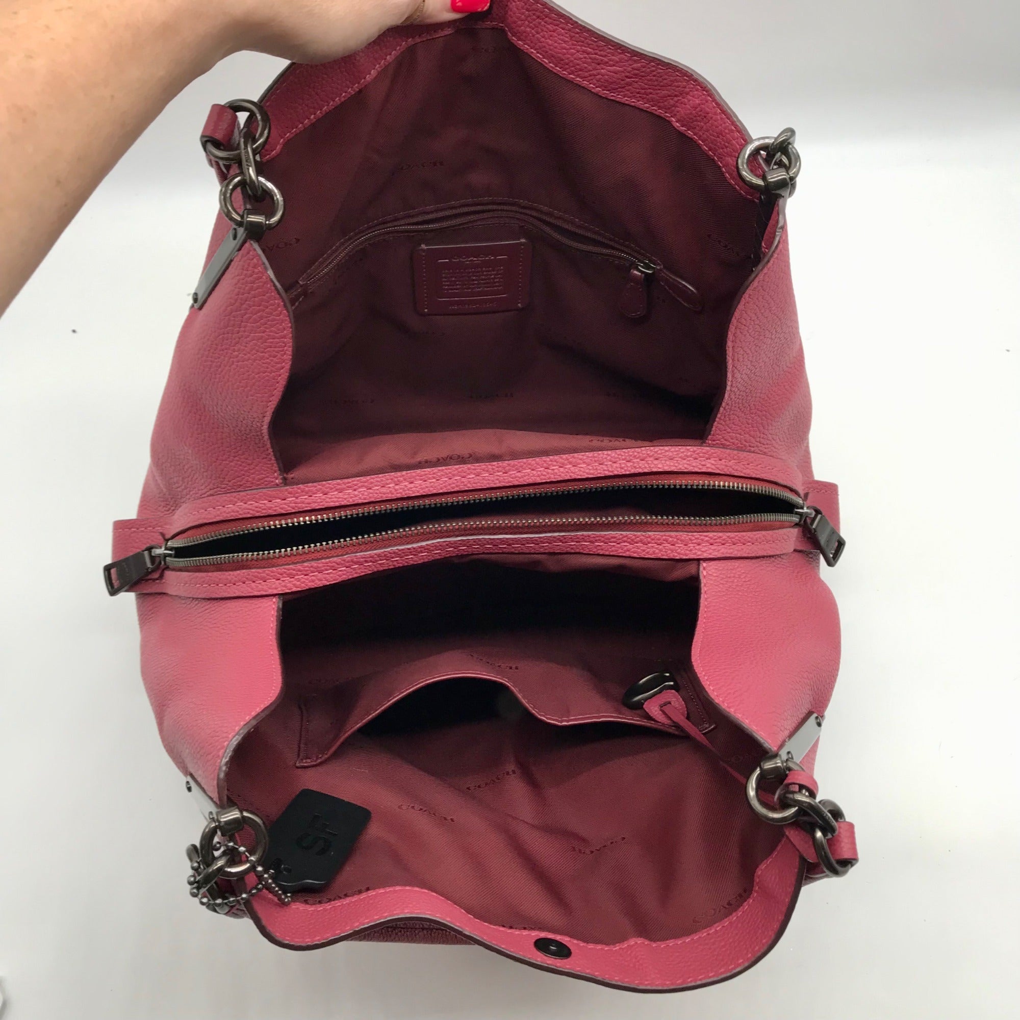 Coach Pink Pebbled Leather Dalton 31 Shoulder Bag 73545