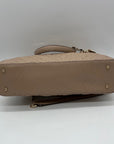 Guess Pale Mocha Signature Faux Leather Shoulder Satchel