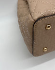 Guess Pale Mocha Signature Faux Leather Shoulder Satchel