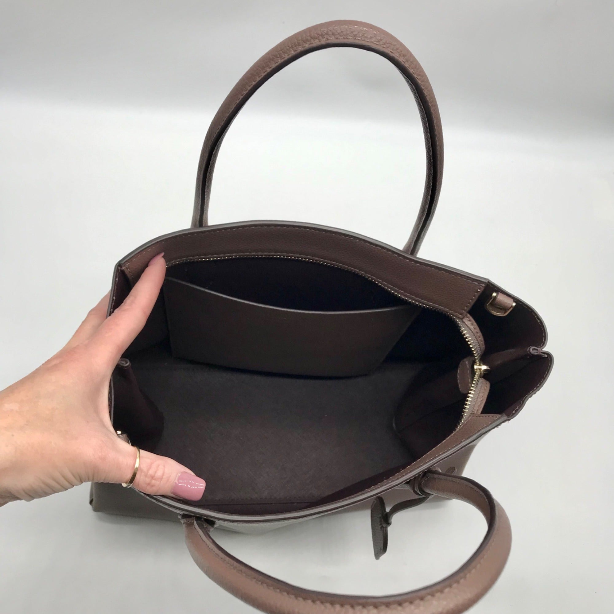 Kate Spade Nutmeg Pebbled Leather Eva Satchel Bag