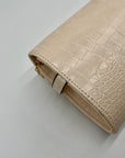 Catherine Malandrino Cream Croc-Embossed Crossbody Bag