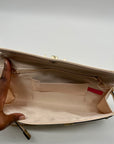 Catherine Malandrino Cream Croc-Embossed Crossbody Bag