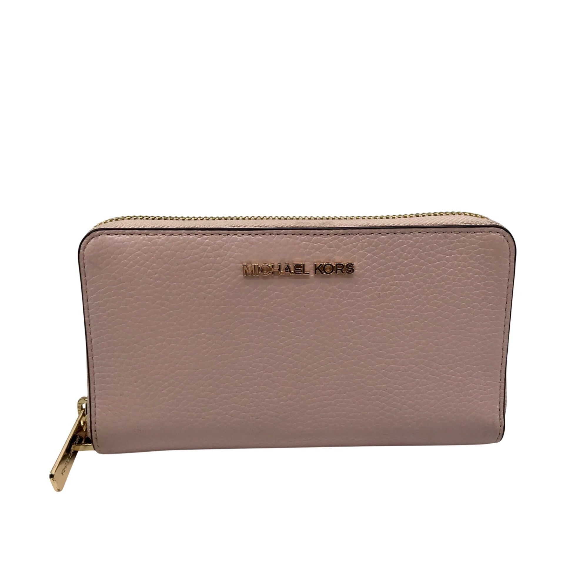 Michael Kors Pink Leather Jet Set Travel Wallet